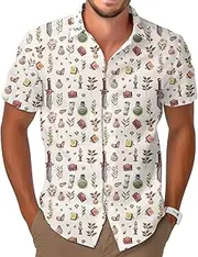 [GEPOS] Video Game Hawaiian Shirt, Tropical Game Short Sleeve Button Shirt, Summer Unique T-Shirt, Birthday Gifts