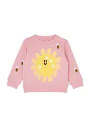 Stella Mccartney Kids Smiley Sunflower Printed Cotton Sweatshirt - Pink - 36 Months (36 Months) 36 MONTHS (36 months)