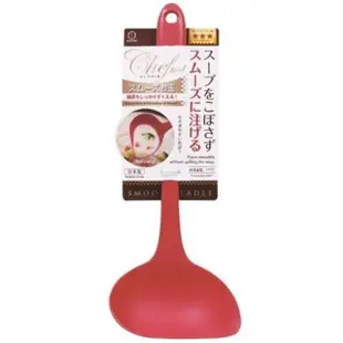 【小禮堂】小久保工業所 日本製 可掛式塑膠湯勺 大湯匙 鍋勺 粥勺 《桃 尖嘴》