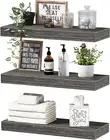 Grey Floating Shelves for Wall Bathroom Shelf Bedroom Kitchen Rustic Small Book