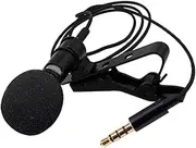 Yardwe Mic Clip-on for Live Streaming Lavalier Microphone Set Omnidirectional Recording Tpe Material Compact Size Easy Clip Suitable for Laptop Desktop