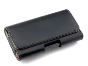 For Small to Medium iPhone Black Leather Belt Clip Pouch Case For Tradesman