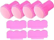 VICASKY 4 Sets Nail Art Stamper Scraper Kit Manicure Stamping Tools for French Tip Designs Durable Silicone Nail Art Tools