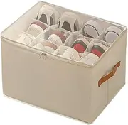 Coll-apsible Shoe Organizer Box With Transparent Cover, Foldable Shoe Storage, Closet Slippers Organizer, Adjustable Dividers Box, Transparent Cover, 17 Inch, For Living Room Dormitory Entrance Closet