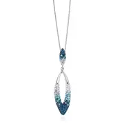 Eclipse Sterling Silver Necklace Made with Austrian Crystals Pendant Jewellery