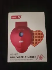 Dash Heart Mini Waffle Maker 4" Love Valentine Kitchenware Non Stick 350 Watts