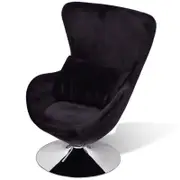 vidaXL Armchair with Egg Shape Black Antique French Sofa Bedroom Chair Seat