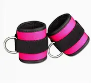 Goxfaca 1 Pair Ankle Strap for Cable Machines and Resistance Bands, Glute Workouts, Leg Extensions, Curls, and Hip Abductors for Men and Women, Adjustable Ankle Strap (Rose red)