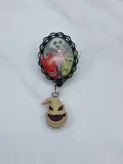 Nurse Gift, Halloween, Boogie Oogie Shock Lock Barrel Retractable ID Badge Reel