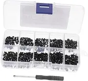 TEHAUX Set M-m Black Flat Head Countersunk Screws Computer Mini Screws Cross Screwdriver for Home Professional Use