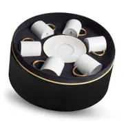 L'Objet Neptune Gold Trim Espresso Cup & Saucer, Set of 6