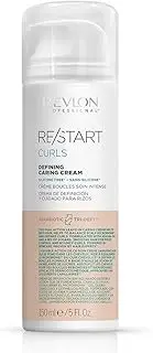 REVLON PROFESSIONAL Professional RE/START Curls Defining Caring Curl Cream & Leave in Conditioner (150ml) Frizz Control Heat Protection, Silicone Free, Unisex, White