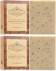 AIMALL 2PCS Exfoliating Seaweed Body Soap Bars – Plant-Based Cold Process Cleanser with Natural Scrub Granules for Face, Elbows, Back & Body Care, Lavender Rose Tea Coconut