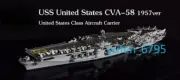 1/700 USS United States G-134 CVA-58 Clas Aircraft Carrier Print Kit White Model