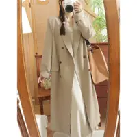 在飛比找ETMall東森購物網優惠-韓版復古顯氣質西服風衣秋季外套