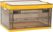 Storage bins with lids,Storage box 30L,Storage containers, Foldable Storage Bin with Wheels,Clear storage bins,Containers for organizing,Outdoor storage box for Food, books, cars, camping (Yellow)