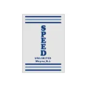Thruster - Speed unlimited Head Tube - BLUE on CLEAR decal - old school bmx