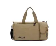 B14 Khaki One Shoulder Canvas Waterproof Travel Bag Outdoor Business Travel Duffel Bag Leisure Sports Bucket Travel Bag for Man