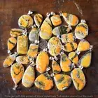 Bumble Bee Jasper Gemstone Bezel Pendant Lot 925 Sterling Silver Plated