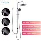 10" Rain Shower Head Set Sliding Rail Dual Hose with 3-Mode handheld Chrome WELS