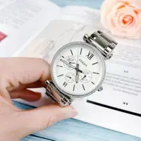 在飛比找PChome24h購物優惠-FOSSIL美國品牌Carlie璀璨名媛日曆晶鑽腕錶ES45
