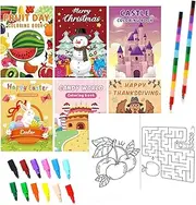 Watercolor Coloring Book, Toddler Paint Book, Kids Painting Set, Educational Paint Book, Watercolor Workbook, Drawing Set for Kids, Educational Watercolor Coloring Book Set for Kids