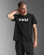 Contender Tee, 2XU, M, Black/Marble White, Male