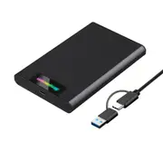 Simplecom SE239 Tool-free 2.5' SATA HDD SSD to USB-C Enclosure with RGB Lights USB 3.2 Gen 2 2 interface, utilize full speed of SATA SSD up to 6Gbps SE239