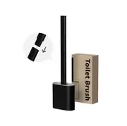 Bathroom Silicone Bristles Toilet Brush with Holder Creative Cleaning - Black