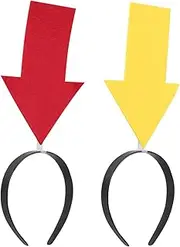 [Alipis] 2pcs Arrow Headband Halloween Hair Hoop Funny Party Headband with Arrowhead Holiday Headwear Hair Accessories Xmas New Year Party Supplies Photoshoot Props Red Yellow