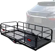 Hook-Type Cargo Hauling Basket 500 lb Folding Trailer Hook-Type Cargo Hauling Basket fits 2 inch Receiving Vehicle Cargo Basket