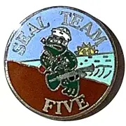 U.S. Navy Seal Team Five Frog Lapel / Hat Pin 7/8"D