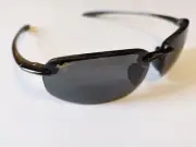 Maui Jim Sport Sunglasses Ho'Okipa MJ-407-02 Black Wrap Frames with Black Lenses