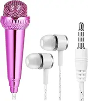 Generic Mini Portable Microphone for Singing Recording Vlogging Lightweight Design Electroplated Surface Compatible with Phones Tablets Computers for Karaoke