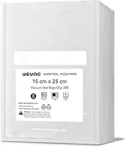 [2024 New] 15x25cm 200 Count Precut Bags, Vacuum Sealer Bags for Food, Great for Food Storage, Sous Vide and Meal Prep, Wevac Lite