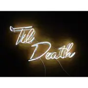 White Til Death Wedding Acrylic 20"x10" Neon Sign Light Lamp With Dimmer