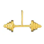 14K Gold Weight Training Barbell Pendant