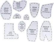 Bear Sewing Pattern Set, Acrylic Quilting Tools 10 Pieces Reusable Bear Sewing Patterns for Home (L 15inch)