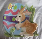 Fitz & and Floyd Easter Painting Eggs Canape Plate Bunny NEW in BOX