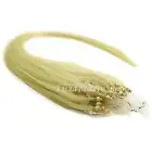 200 Micro Loop Ring Beads I Tip Indian Remy Human Hair Extensions Bleach Blonde