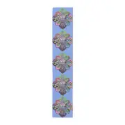 Table Runner with Mandala Art Drawn by Hand - Light Blue (Cotton, Poly)
