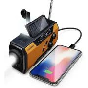Weather Emergency Radio 2000mah (model A1) Solar/crank/battery Operated Portable Battery Charger With Am/fm, Led Flashlight, Sos Alarm For Hiking And