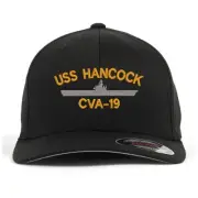 Uss CVA-19 embroidered stretch flex fit baseball cap (size S/M, L/XL, XXL)