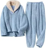 [eBoutik] Women's Teddy Fluffy Supersoft Sherpa Twosie Pyjama Set - Ladies Winter Loungewear