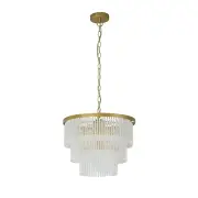 Pamela 4-Light Luxury Frosted Glass Hanging Chandelier Gold