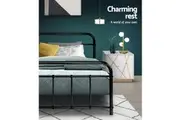 Artiss Bed Frame Metal Frames LEO - Queen (Black)
