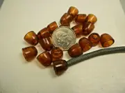 8 Amber plastic drawstring cord stopper end caps,tips sizes 1/2, 3/8 D584
