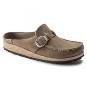 BIRKENSTOCK Women's Buckley Gray Taupe Suede (regular width) - 1019462, Gray Tau