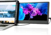 Alecewey Portable Monitor for Laptop Screen Extender Dual Monitor 12 Inch FHD 1080P IPS Display USB-A/Type-C/HDMI/Speakers for 13-16 Inch Computer Mac Windows Phone