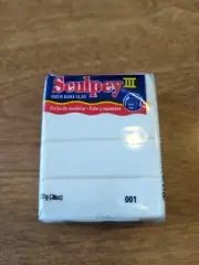 Sculpey III® Polymer Oven-Bake Clay, White, Non Toxic, 2 oz. bar, New 1
